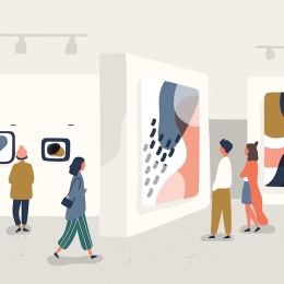 an illustration of an art museum