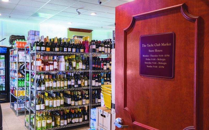 a store with a large display of wine