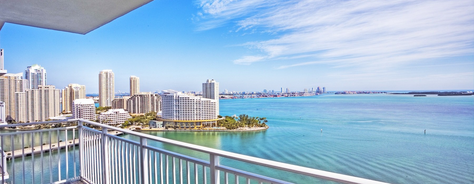 a view of a city from a balcony